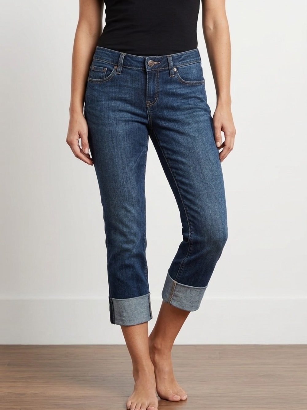 GAP Premium Dark Blue Cropped Cuffed Jeans